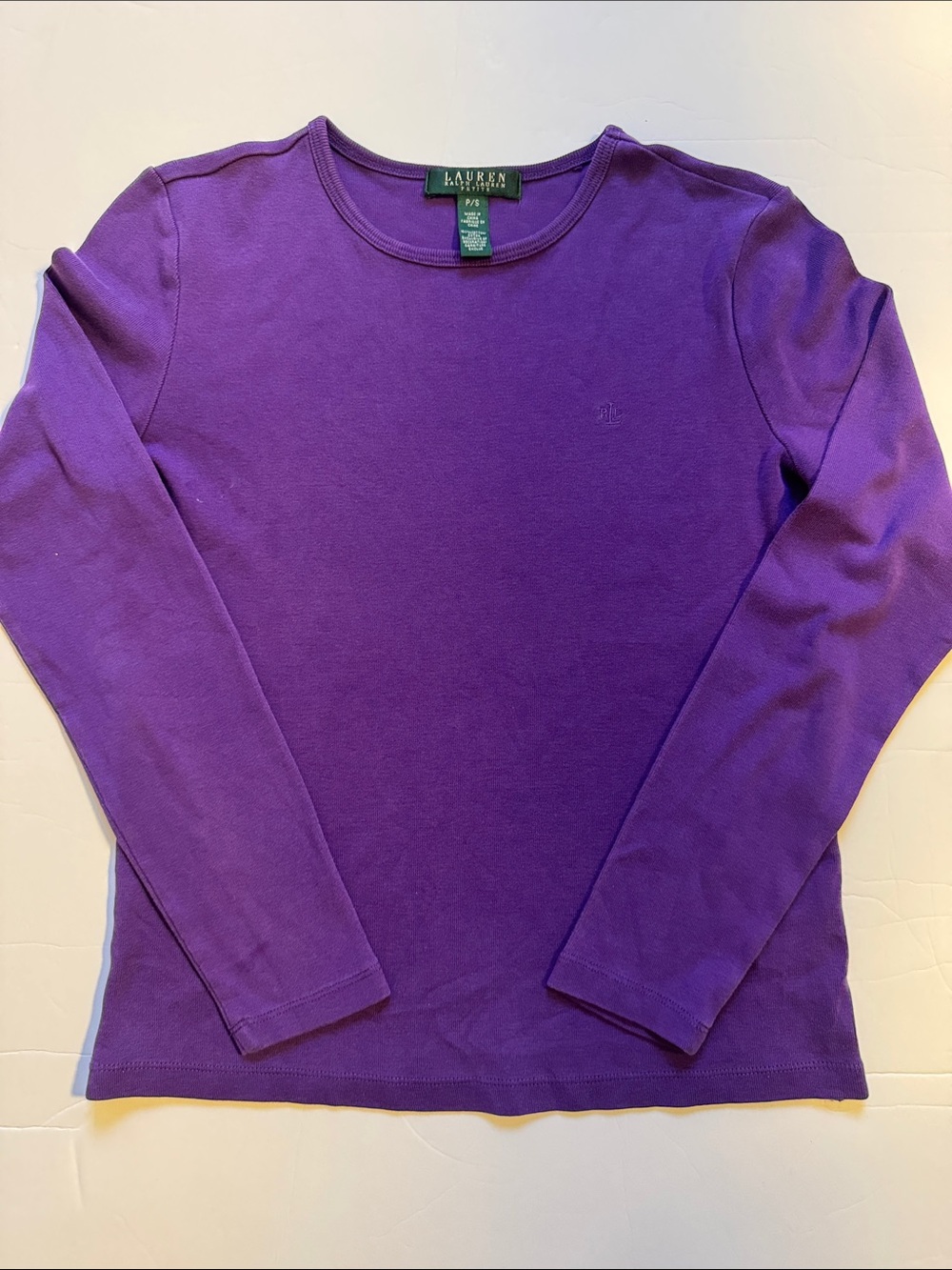 Lauren Ralph Lauren Purple Crewneck Long-Sleeve Sweater